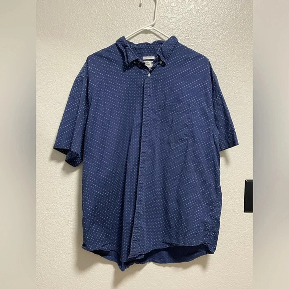 Old navy Men’s Button Down Short Sleeve Polka Dot Shirt XXL - Picture 1 of 3